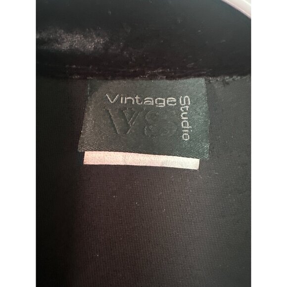 Vintage Studio Black Velvet VTG Women's cardigan L Gothic Fairycore Witchy Retro - Picture 3 of 6